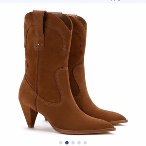 Larroude Thelma Tan Suede boot